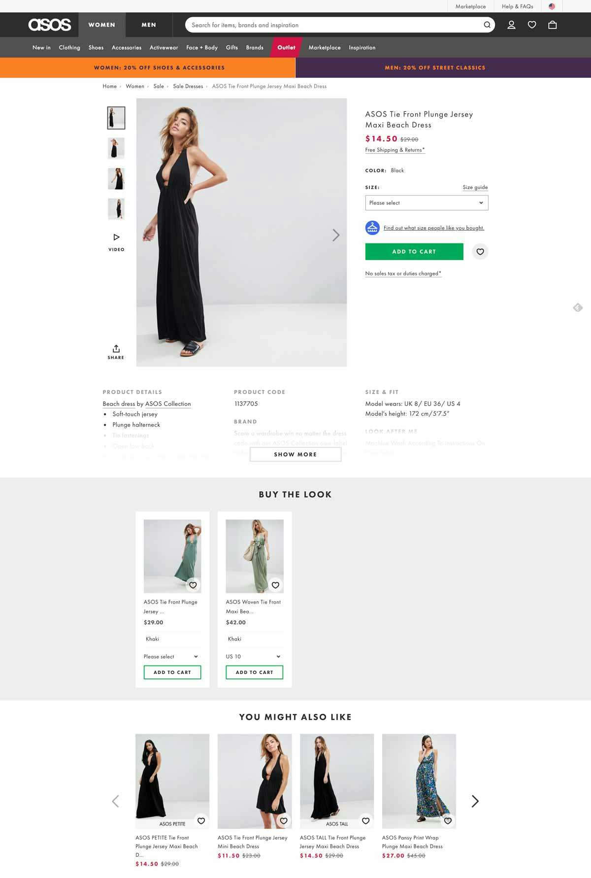 The same cross-sell tactic you use on a product page you should use on a 'Thank You' page (ASOS)
